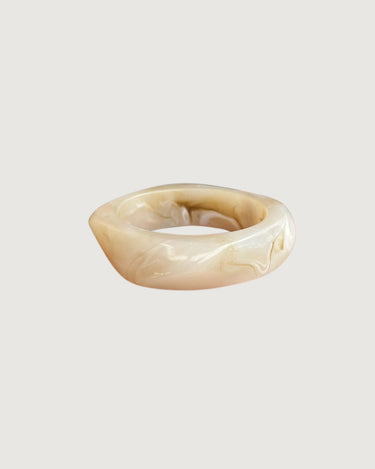 Sandstone Tide Resin Bangle – Milky Beige Swirl - STUDIO JO STORE